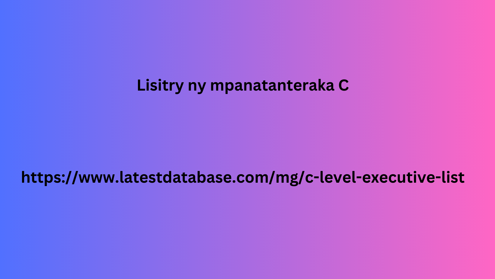 Lisitry ny mpanatanteraka C 02